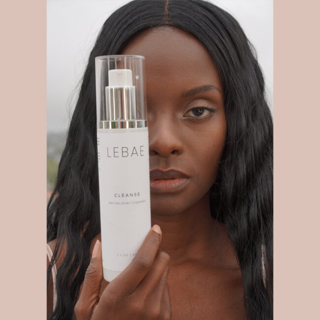 Woman Posing with LEBAE Cleanser